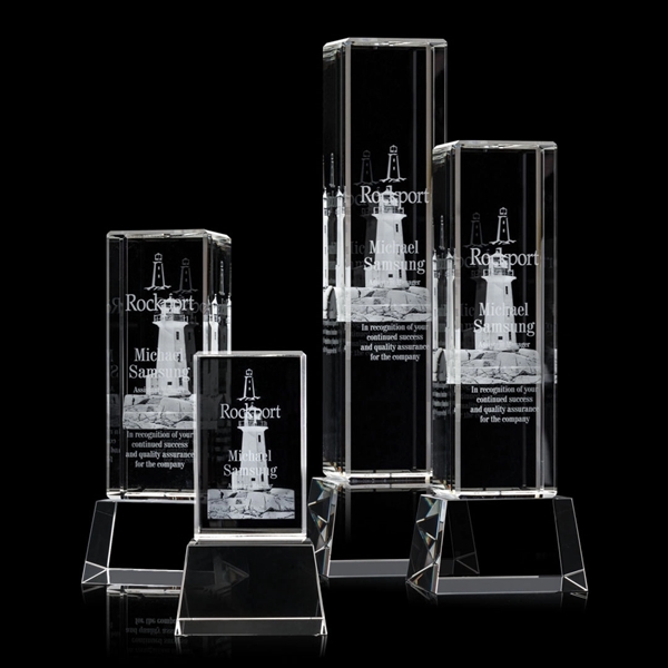 Brilliant thick Optical Crystal Tower with beveled edges is ideal for... from ASI 84592 St Regis Group / St Regis