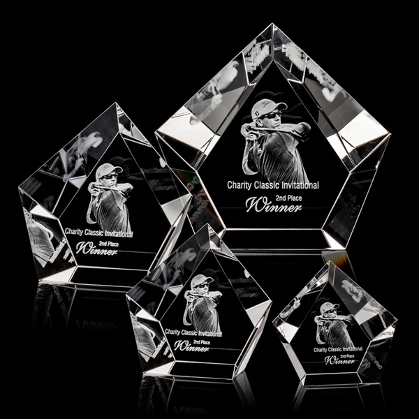 This pentagon award creates reflections of your 3D image, rippled along... from ASI 84592 St Regis Group / St Regis
