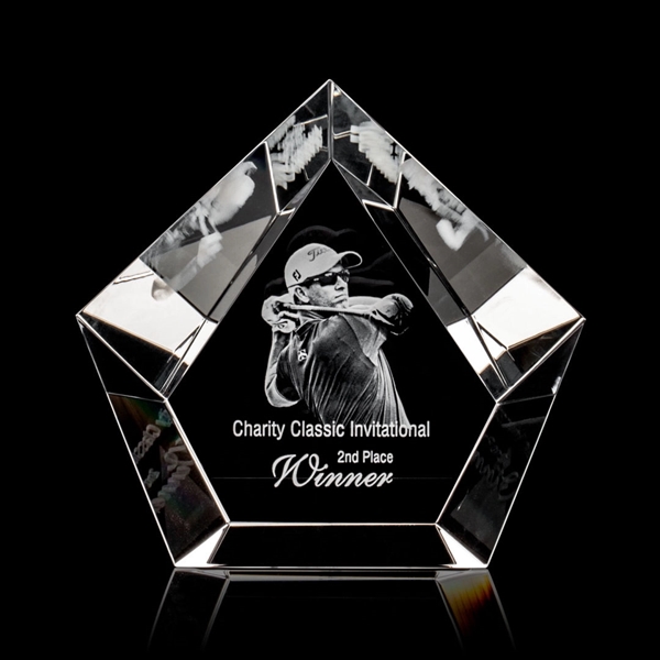 This pentagon award creates reflections of your 3D image, rippled along... from ASI 84592 St Regis Group / St Regis