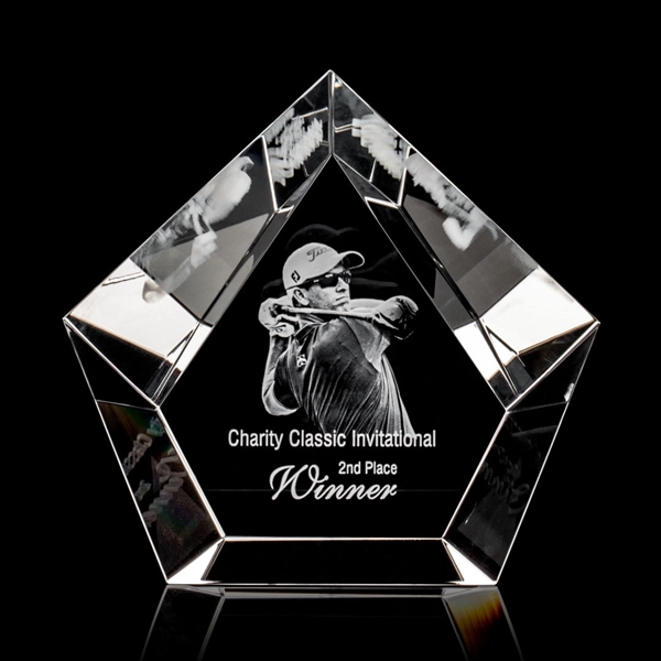 This pentagon award creates reflections of your 3D image, rippled along... from ASI 84592 St Regis Group / St Regis