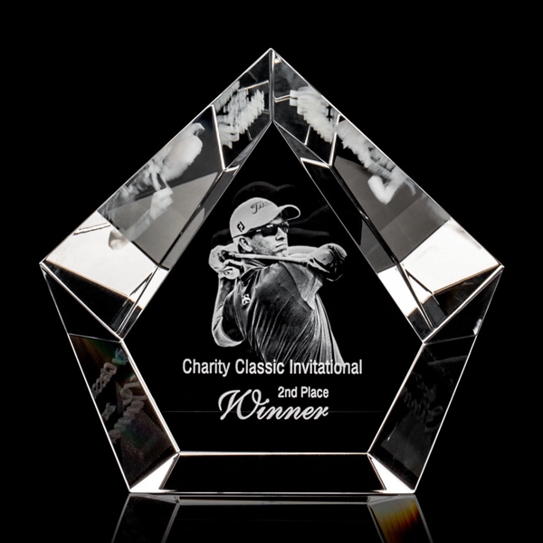 This pentagon award creates reflections of your 3D image, rippled along... from ASI 84592 St Regis Group / St Regis