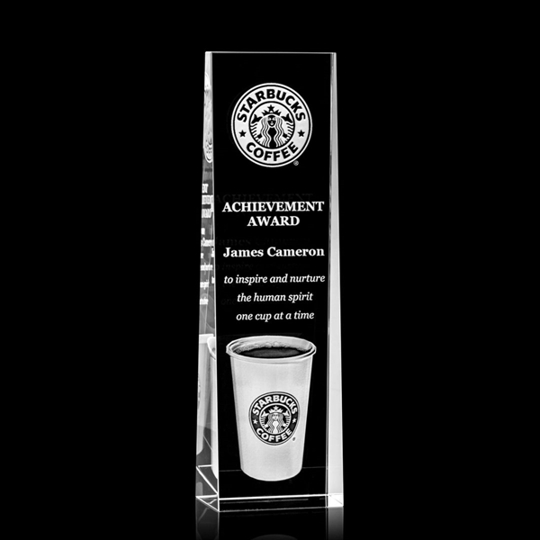 This tall optical crystal tower award wedges up from the bottom... from ASI 84592 St Regis Group / St Regis