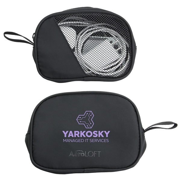 Jet Black Tech Organizer Mesh Pouch... from ASI 36730 Ariel Premium Supply Inc