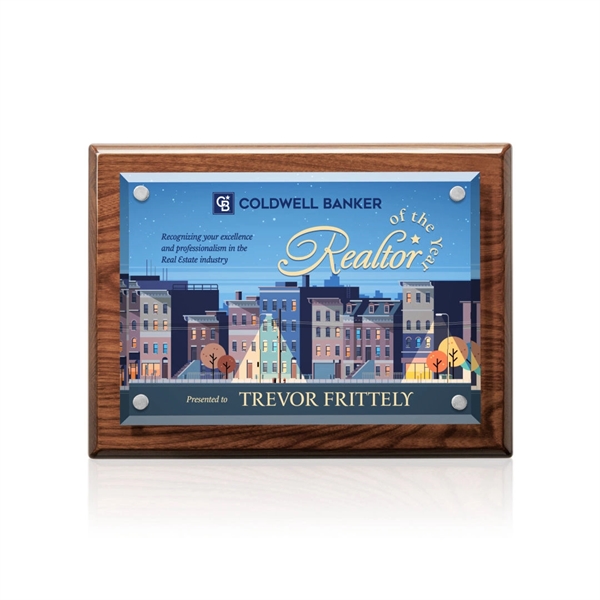 Starfire Crystal elegantly mounted on a highly polished Walnut Finished backing.... from ASI 84592 St Regis Group / St Regis