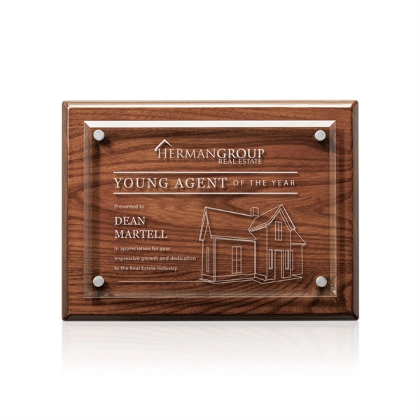 Starfire Crystal elegantly mounted on a highly polished Walnut Finished backing.... from ASI 84592 St Regis Group / St Regis