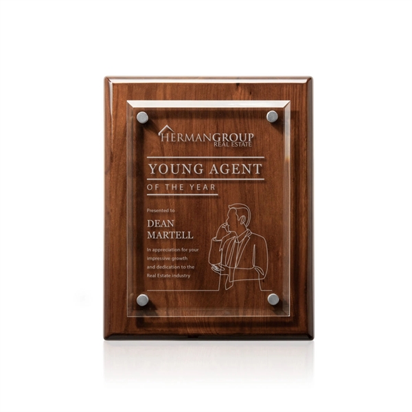 Starfire Crystal elegantly mounted on a highly polished Walnut Finished backing.... from ASI 84592 St Regis Group / St Regis