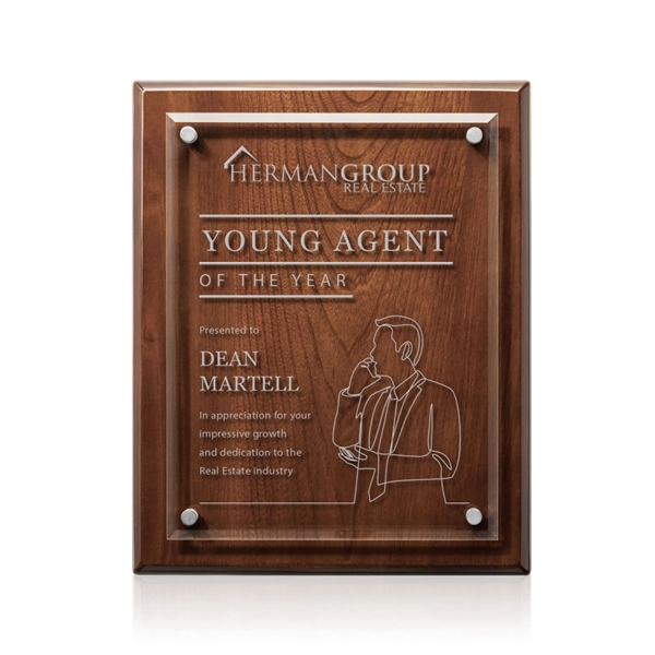 Starfire Crystal elegantly mounted on a highly polished Walnut Finished backing.... from ASI 84592 St Regis Group / St Regis