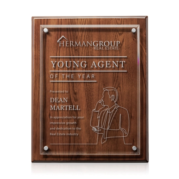 Starfire Crystal elegantly mounted on a highly polished Walnut Finished backing.... from ASI 84592 St Regis Group / St Regis