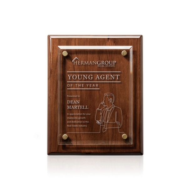 Starfire Crystal elegantly mounted on a highly polished Walnut Finished backing.... from ASI 84592 St Regis Group / St Regis