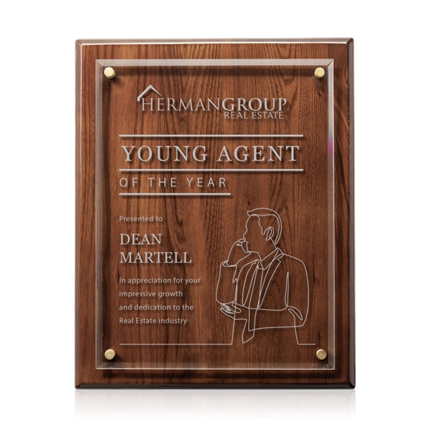 Starfire Crystal elegantly mounted on a highly polished Walnut Finished backing.... from ASI 84592 St Regis Group / St Regis