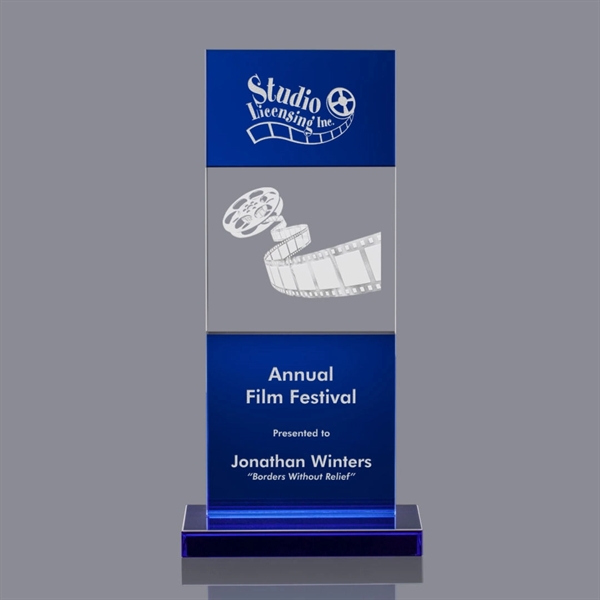 A sharply contrasting award, the Basilia intersects deep blue crystal with... from ASI 84592 St Regis Group / St Regis