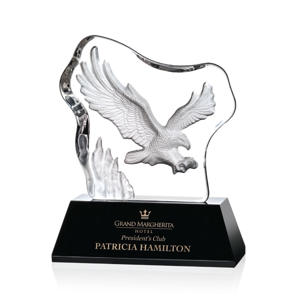 Spectacular Soaring Eagle molded into an Optical Crystal Iceberg and mounted... from ASI 84592 St Regis Group / St Regis