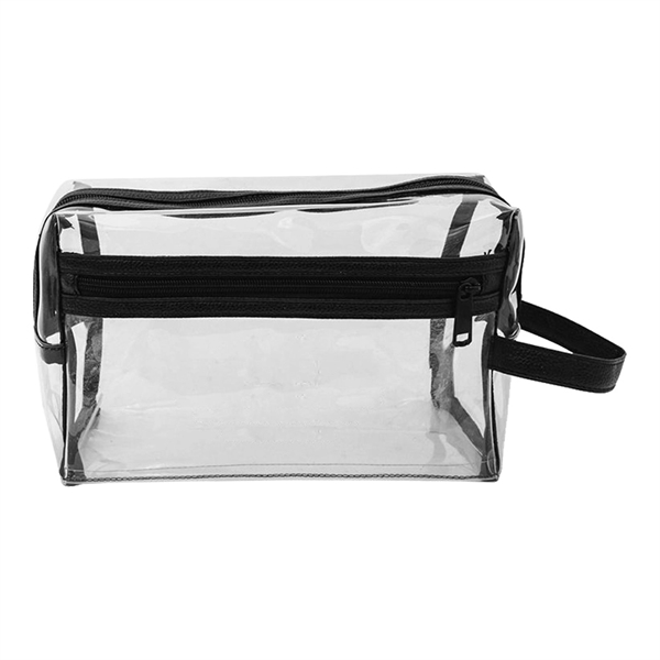 Clear Vinyl and Leatherette Toiletry Bag... from ASI 31517 Admart Products / Admart Line