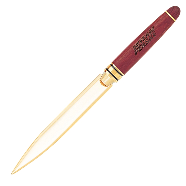 Rosewood letter opener with gold trim.... from ASI 79535 Primetime / Primetime