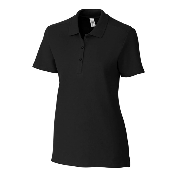 Women's polo with short sleeves, rib-knit collar, three-button placket, forward shoulders,... from ASI 47965 Cutter & Buck