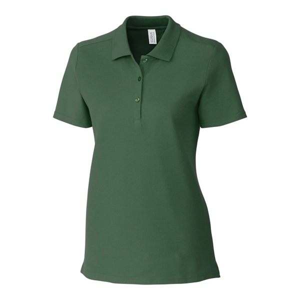 Women's polo with short sleeves, rib-knit collar, three-button placket, forward shoulders,... from ASI 47965 Cutter & Buck