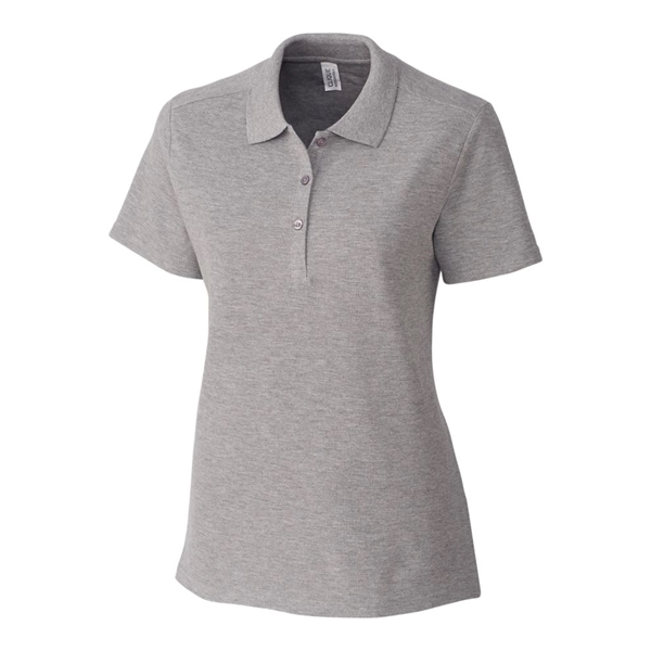 Women's polo with short sleeves, rib-knit collar, three-button placket, forward shoulders,... from ASI 47965 Cutter & Buck