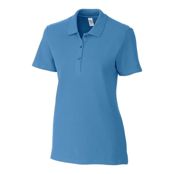 Women's polo with short sleeves, rib-knit collar, three-button placket, forward shoulders,... from ASI 47965 Cutter & Buck