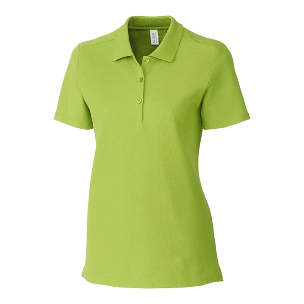 Women's polo with short sleeves, rib-knit collar, three-button placket, forward shoulders,... from ASI 47965 Cutter & Buck