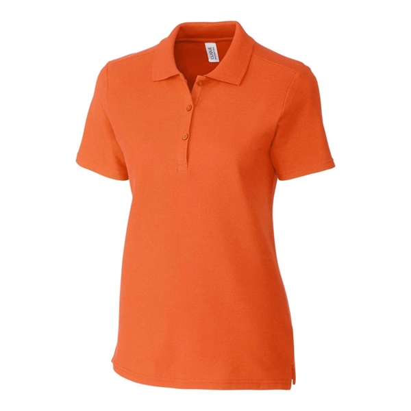 Women's polo with short sleeves, rib-knit collar, three-button placket, forward shoulders,... from ASI 47965 Cutter & Buck