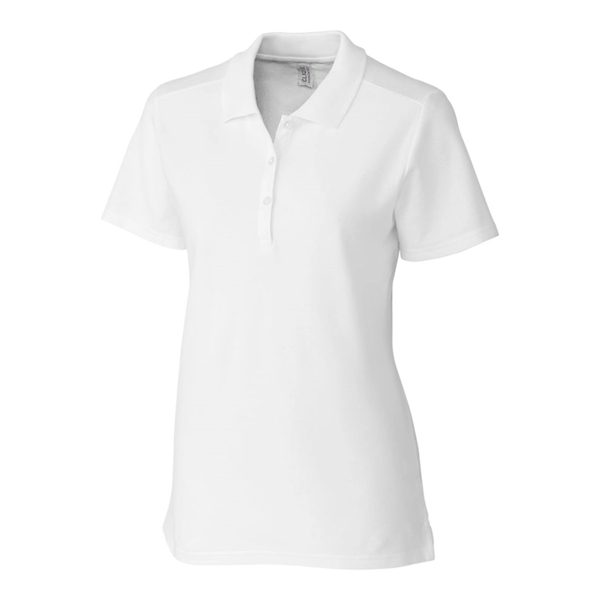 Women's polo with short sleeves, rib-knit collar, three-button placket, forward shoulders,... from ASI 47965 Cutter & Buck