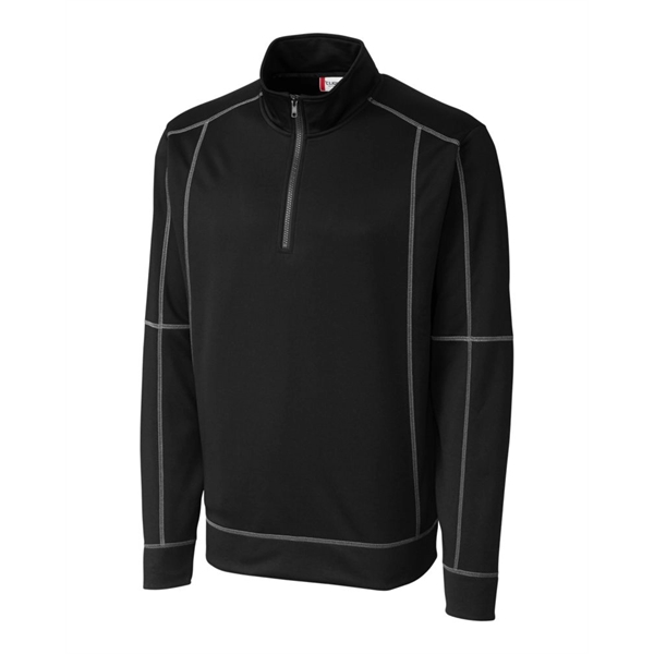 Men's sweatshirt with a half-zip, brushed fleece interior, moisture-wicking performance, and... from ASI 47965 Cutter & Buck