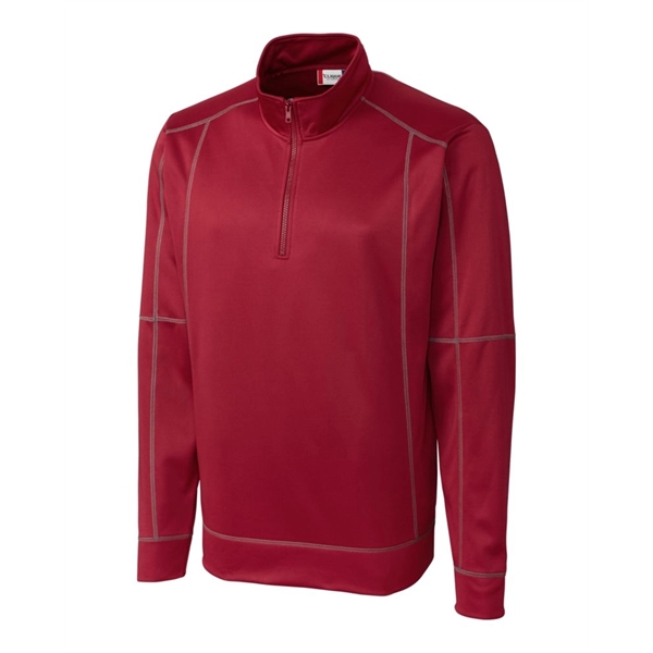 Men's sweatshirt with a half-zip, brushed fleece interior, moisture-wicking performance, and... from ASI 47965 Cutter & Buck