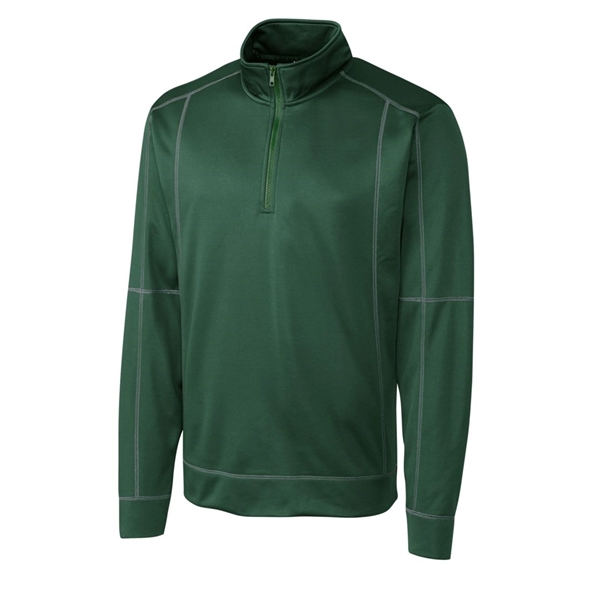 Men's sweatshirt with a half-zip, brushed fleece interior, moisture-wicking performance, and... from ASI 47965 Cutter & Buck