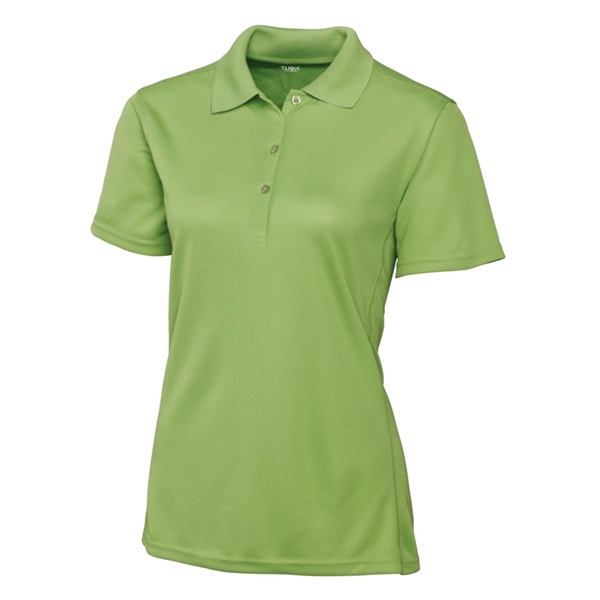Women's polo with short sleeves, moisture-wicking performance, 3-button placket, and rib-knit... from ASI 47965 Cutter & Buck