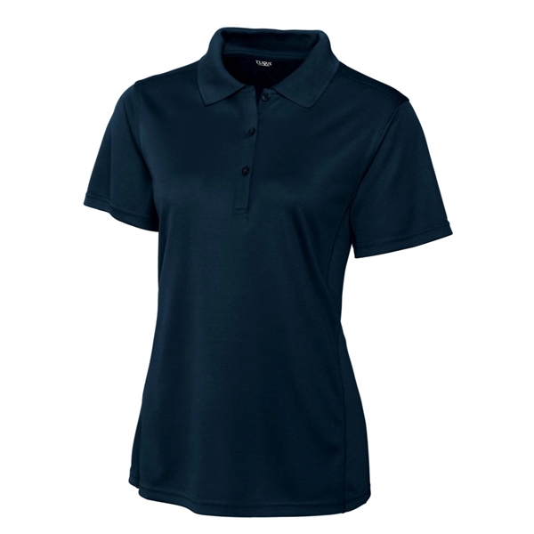 Women's polo with short sleeves, moisture-wicking performance, 3-button placket, and rib-knit... from ASI 47965 Cutter & Buck