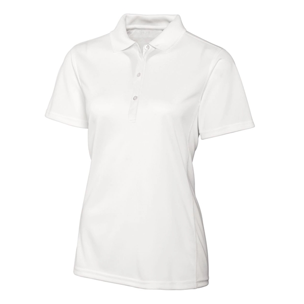 Women's polo with short sleeves, moisture-wicking performance, 3-button placket, and rib-knit... from ASI 47965 Cutter & Buck
