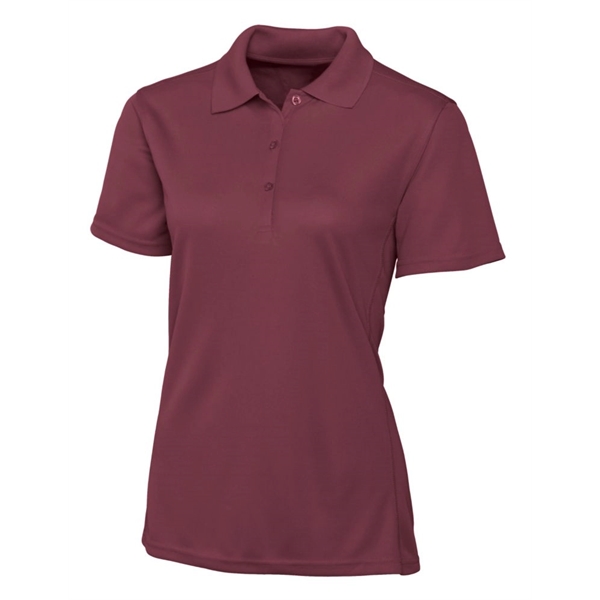 Women's polo with short sleeves, moisture-wicking performance, 3-button placket, and rib-knit... from ASI 47965 Cutter & Buck
