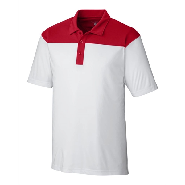 Men's polo with short sleeves, self-fabric collar, three-button placket, and open... from ASI 47965 Cutter & Buck