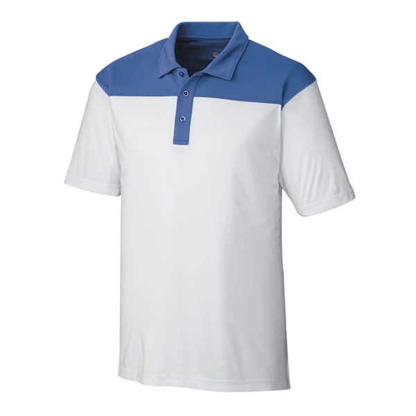 Men's polo with short sleeves, self-fabric collar, three-button placket, and open... from ASI 47965 Cutter & Buck