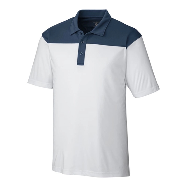 Men's polo with short sleeves, self-fabric collar, three-button placket, and open... from ASI 47965 Cutter & Buck