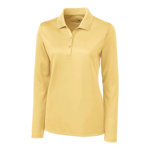 Women's polo with long sleeves, moisture-wicking performance, rib-knit collar, and three-button... from ASI 47965 Cutter & Buck