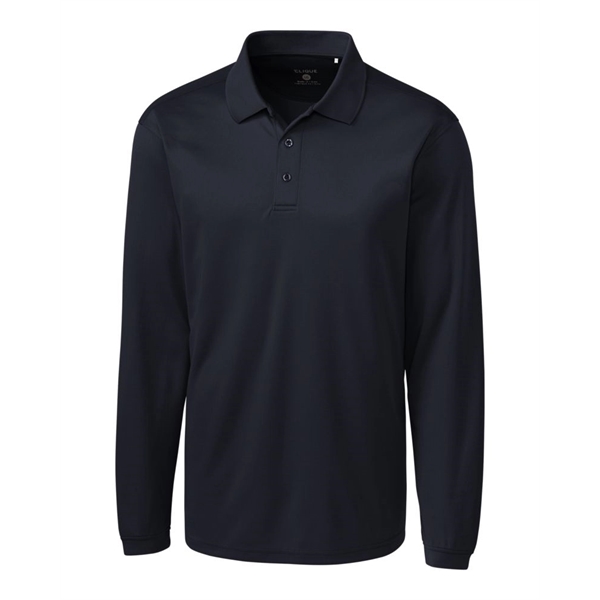 Men's polo with long sleeves, moisture-wicking performance, 3-button placket, and rib-knit... from ASI 47965 Cutter & Buck