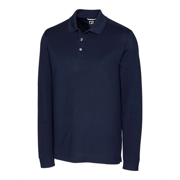 Men's polo with long sleeves, moisture-wicking performance, UPF 35+ protection, and... from ASI 47965 Cutter & Buck