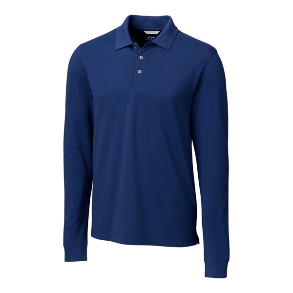 Men's polo with long sleeves, moisture-wicking performance, UPF 35+ protection, and... from ASI 47965 Cutter & Buck