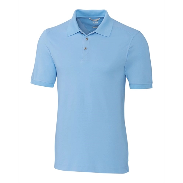 Men's polo with short sleeves, moisture-wicking performance, UPF 35+ protection, rib-knit... from ASI 47965 Cutter & Buck