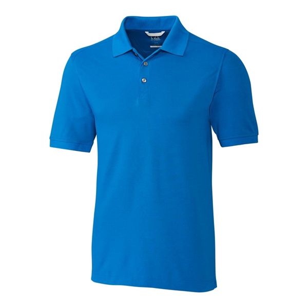 Men's polo with short sleeves, moisture-wicking performance, UPF 35+ protection, rib-knit... from ASI 47965 Cutter & Buck