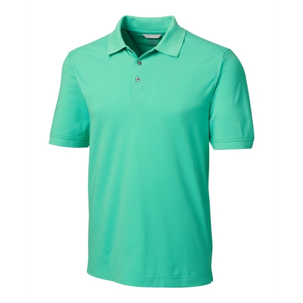 Men's polo with short sleeves, moisture-wicking performance, UPF 35+ protection, rib-knit... from ASI 47965 Cutter & Buck
