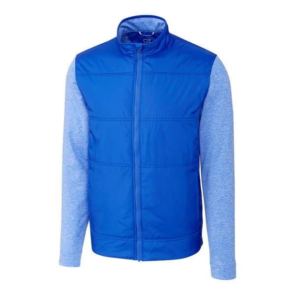 Men's jacket with a full-zip, moisture-wicking performance, zip pockets, and chin... from ASI 47965 Cutter & Buck