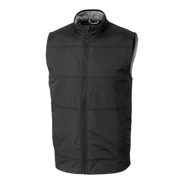 Men's vest with a full-zip, moisture-wicking fabric, and CB logo zipper... from ASI 47965 Cutter & Buck