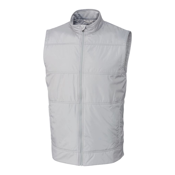 Men's vest with a full-zip, moisture-wicking fabric, and CB logo zipper... from ASI 47965 Cutter & Buck
