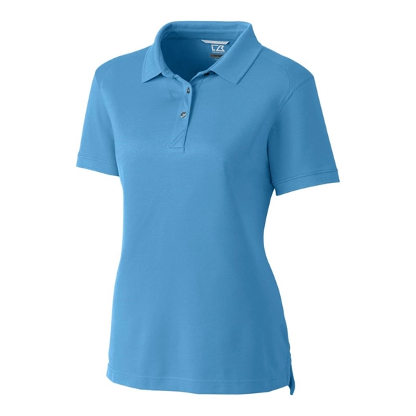 Women's polo with short sleeves, UPF 35+ protection, moisture-wicking performance, rib-knit... from ASI 47965 Cutter & Buck