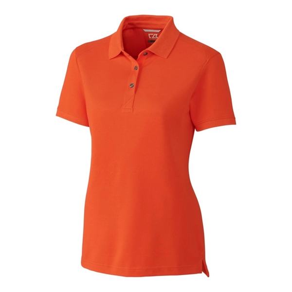 Women's polo with short sleeves, UPF 35+ protection, moisture-wicking performance, rib-knit... from ASI 47965 Cutter & Buck