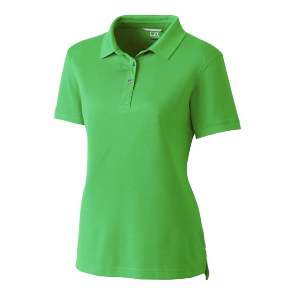 Women's polo with short sleeves, UPF 35+ protection, moisture-wicking performance, rib-knit... from ASI 47965 Cutter & Buck