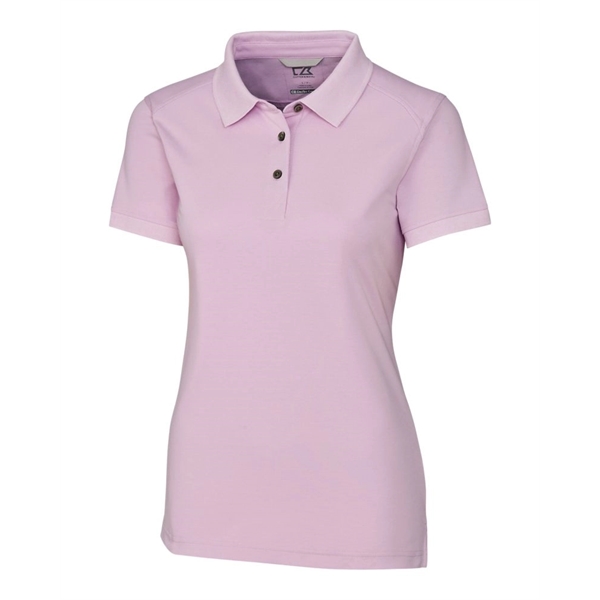 Women's polo with short sleeves, UPF 35+ protection, moisture-wicking performance, rib-knit... from ASI 47965 Cutter & Buck