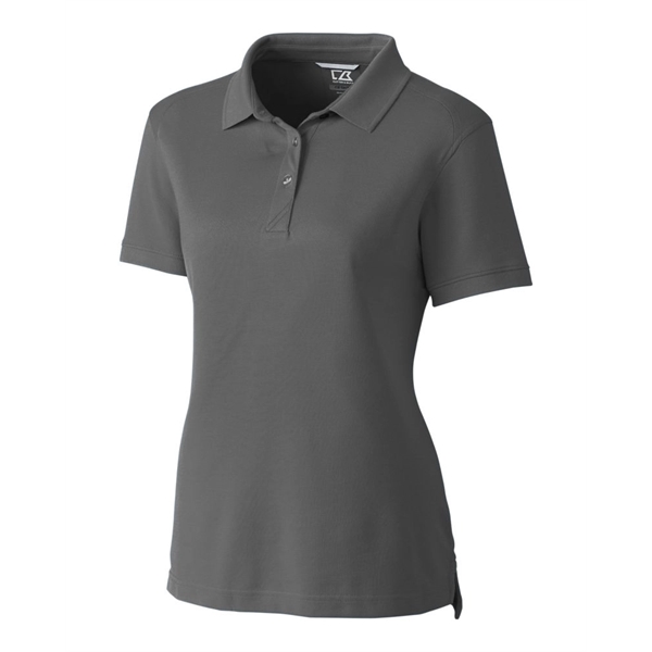 Women's polo with short sleeves, UPF 35+ protection, moisture-wicking performance, rib-knit... from ASI 47965 Cutter & Buck